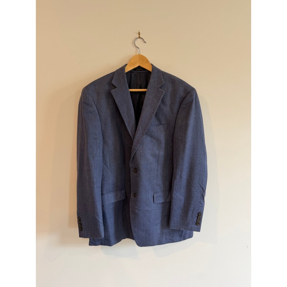 Lauren Ralph Lauren Mens 42R Silk Wool Blazer Blue Sport Coat